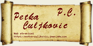 Petka Čuljković vizit kartica